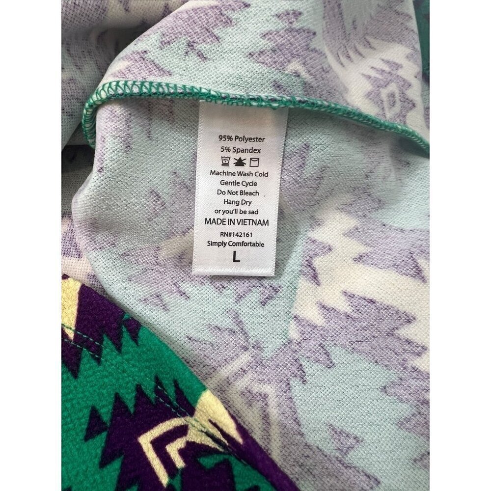 LuLaRoe Cassie Women's Textile Green, Yellow, & Purple Skirt - Picture 4 of 7